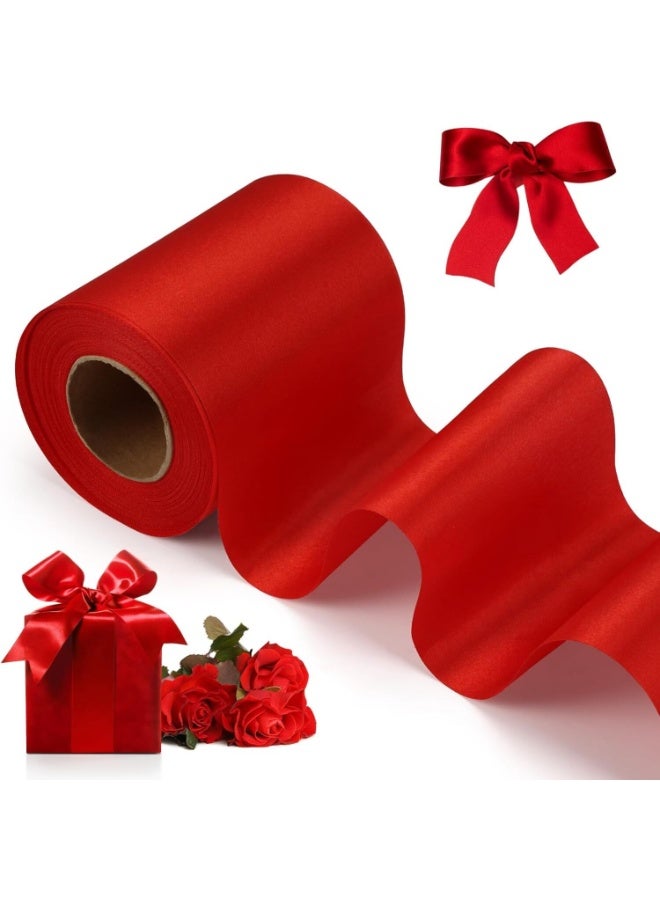LYNLYN Red Satin Ribbon Roll, Solid Fabric Ribbon for Grand Opening Cutting Ceremonies, Gift Wrapping, Wedding and Party Decoration, Chair Sashes and Craft Use（10 x 200cm) - Image 4